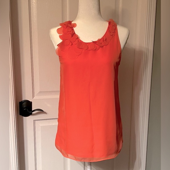 Ann Taylor Tops - Ann Taylor Coral Color Sheer Tank-Size Small